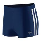 Speedo Shoreline Square Leg Side-striped Athletic Swim Shorts - Men, Size: Medium, Blue