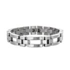 Stainless Steel Rectangle Bracelet - Men, Size: 9, Grey
