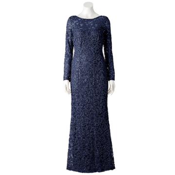 Women's Helene Blake Sequin Lace Evening Dress, Size: 6, Blue (navy)
