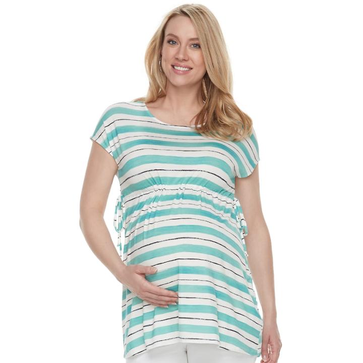 Maternity A:glow Empire Striped Tee, Women's, Size: Xl-mat, Dark Blue