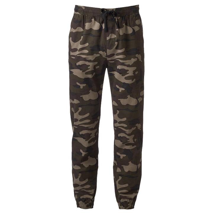 Men's Hollywood Jeans Camo Stretch Jogger Pants, Size: Large, Brown Oth