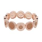 Rose Gold Tone Circle Stretch Bracelet, Women's, Light Pink