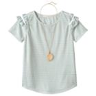 Girls Plus Size Self Esteem Patterned Cold Shoulder Top With Necklace, Size: Xxl Plus, White Oth