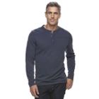 Men's Croft & Barrow&reg; Classic-fit Outdoor Slubbed Performance Henley, Size: Large, Dark Blue