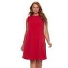 Plus Size Suite 7 Ruffled Mockneck Shift Dress, Women's, Size: 14 W, Brt Red