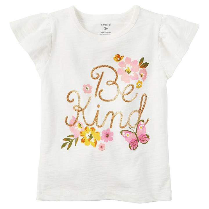 Girls 4-8 Carter's Be Kind Tee, Size: 6x, White