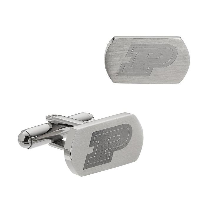 Fiora Stainless Steel Purdue Boilermakers Cuff Links, Adult Unisex, Grey