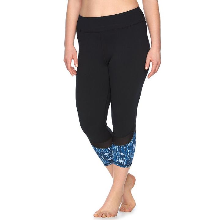Plus Size Gaiam Om Yoga Capris, Women's, Size: 2xl, Black