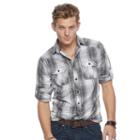 Men's Rock & Republic Plaid Button-down Shirt, Size: Small, Med Grey