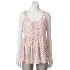 Women's Lc Lauren Conrad Lace-trim Babydoll Tank, Size: Medium, Grey