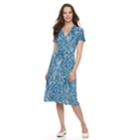 Women's Croft & Barrow&reg; Surplice Midi Dress, Size: Large, Blue (navy)