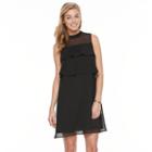 Women's Apt. 9&reg; Tiered Mockneck Dress, Size: Large, Black