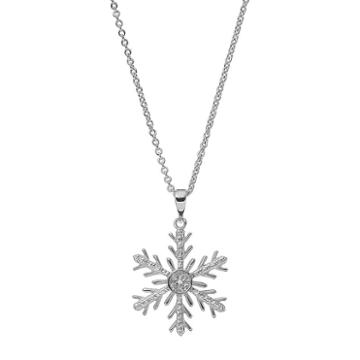 Delicate Diamonds Sterling Silver Snowflake Pendant Necklace, Women's, Grey