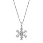 Delicate Diamonds Sterling Silver Snowflake Pendant Necklace, Women's, Grey