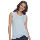 Juniors' So&reg; Knot-hem Muscle Tank, Teens, Size: Medium, Light Blue