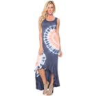 Women's White Mark Tie-dye High-low Maxi Dress, Size: Medium, Blue (navy)