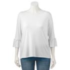 Juniors' Plus Size So&reg; Solid Bell Sleeve Tee, Teens, Size: 1xl, White