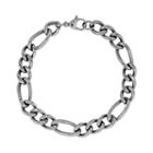 Lynx Stainless Steel Figaro Bracelet - Men, Grey