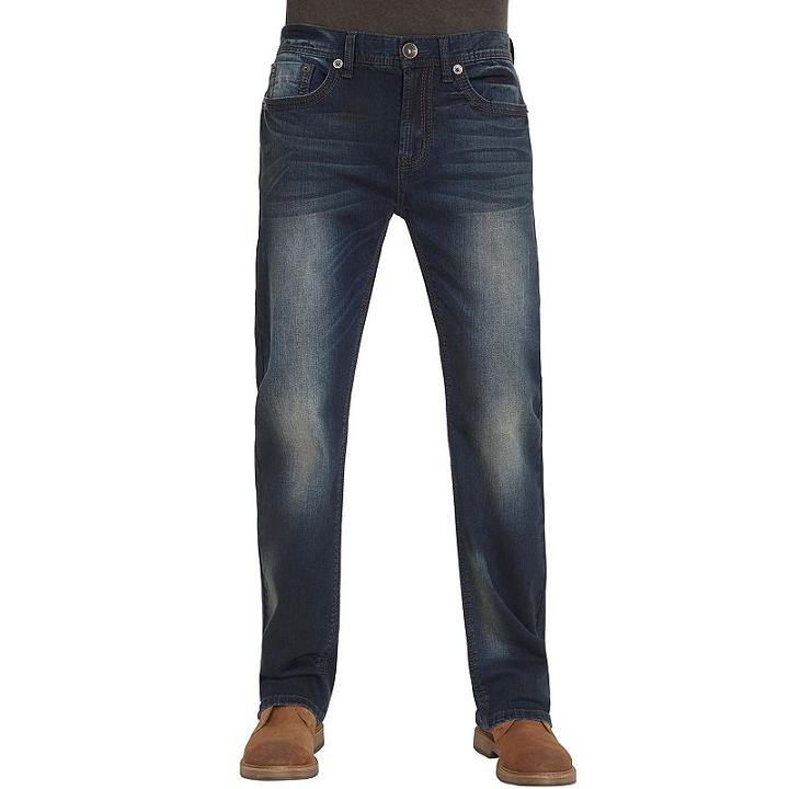 Men's Seven7 Speaker Stretch Straight-leg Jeans, Size: 32x30, Dark Blue