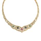 18k Gold-over-silver Semiprecious Necklace, Women's, Size: 17, Multicolor