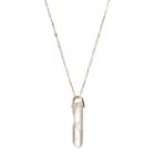 Long Simulated Crystal Prism Pendant Necklace, Women's, Gold