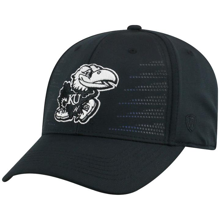 Adult Top Of The World Kansas Jayhawks Dazed Performance Cap, Men's, Black