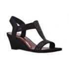 New York Transit Great Right 2 Women's Wedge Sandals, Size: 7 Wide, Black