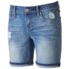Juniors' Hydraulic Lola Ripped Bermuda Shorts, Teens, Size: 0, Blue