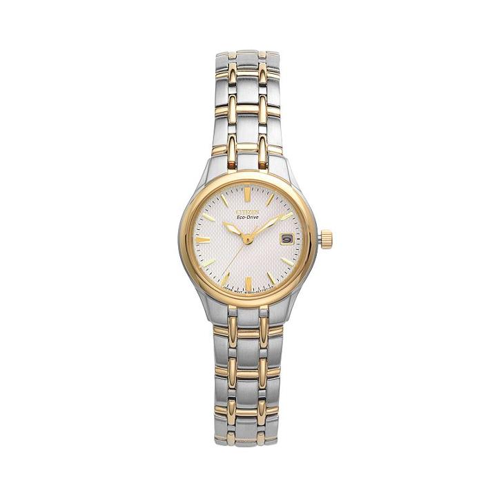Citizen Eco-drive Women's Silhouette Two Tone Stainless Steel Watch - Ew1264-50a, Multicolor