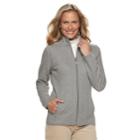 Women's Croft & Barrow&reg; Quilted Knit Jacket, Size: Large, Dark Grey
