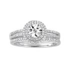 Stella Grace 10k White Gold 3/8 Carat T.w. Diamond Halo Ring, Women's, Size: 9
