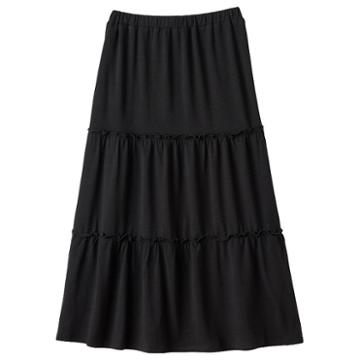 Girls 7-16 Joey B Solid Ruffle Tiered Maxi Skirt, Girl's, Size: Large, Black