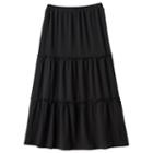 Girls 7-16 Joey B Solid Ruffle Tiered Maxi Skirt, Girl's, Size: Large, Black