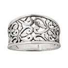 Sterling Silver Filigree Ring, Women's, Size: 8, Grey