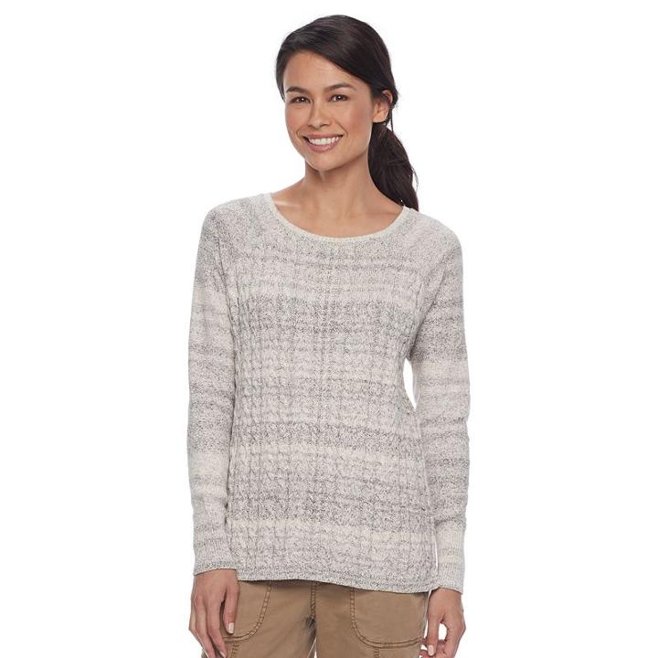 Petite Sonoma Goods For Life&trade; Cable-knit Crewneck Sweater, Women's, Size: S Petite, White Oth
