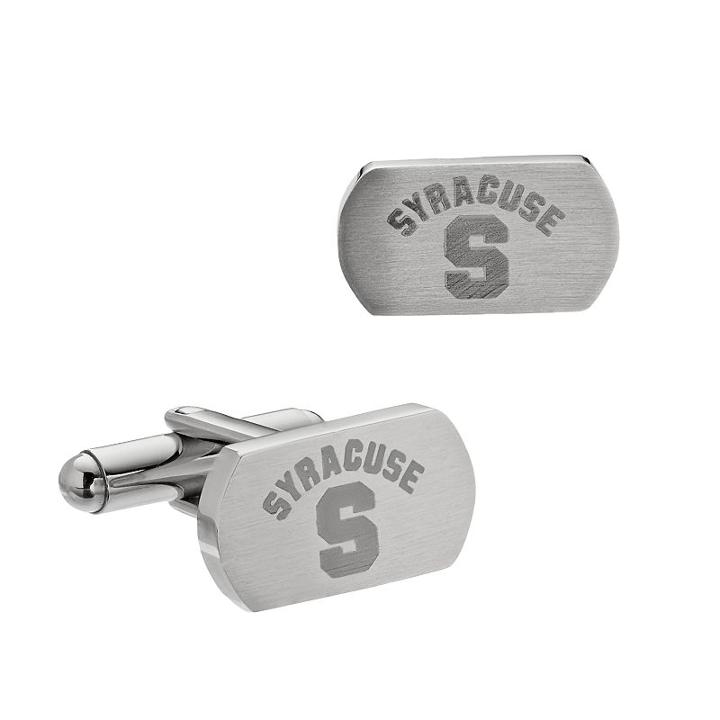 Fiora Stainless Steel Syracuse Orange Cuff Links, Men's, Grey