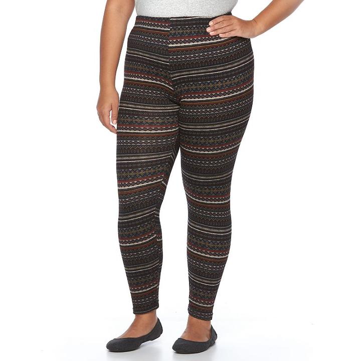 Plus Size French Laundry Printed Knit Leggings, Women's, Size: 2xl, Med Brown