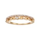 Lc Lauren Conrad Simulated Crystal Double Band Ring, Women's, Size: 7, Gold