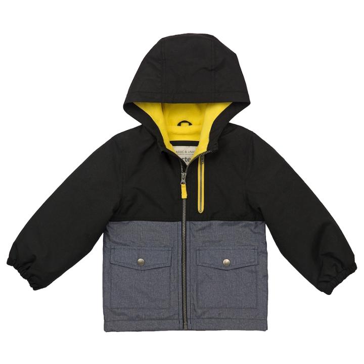 Boys 4-7 Carter's Colorblock Heavyweight Hooded Jacket, Size: 4, Black
