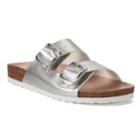 Sonoma Goods For Life&trade; Calligraphy Women's Leather Sandals, Size: Medium (7.5), Light Grey