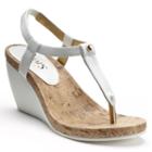 Chaps Raevyn Thong Wedge Sandals - Women, Size: 8.5 B, White