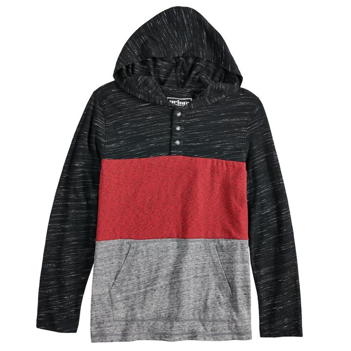 Boys 8-20 & Husky Urban Pipeline&reg; Colorblock Hooded Tee, Size: Xl, Med Red
