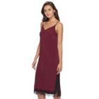 Women's Apt. 9&reg; Ribbed Lace Slip Dress, Size: Xs, Red