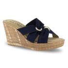 Tuscany By Easy Street Solaro Women's Wedge Sandals, Size: 8 Wide, Blue (navy)