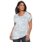 Plus Size Apt. 9&reg; Twist Front Cold-shoulder Top, Women's, Size: 3xl, White