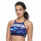 Women's Adidas Painted Palms D-cup Crop Bikini Top, Size: Xl, Blue (navy)