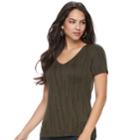 Women's Apt. 9&reg; Essential V-neck Tee, Size: Xl, Green