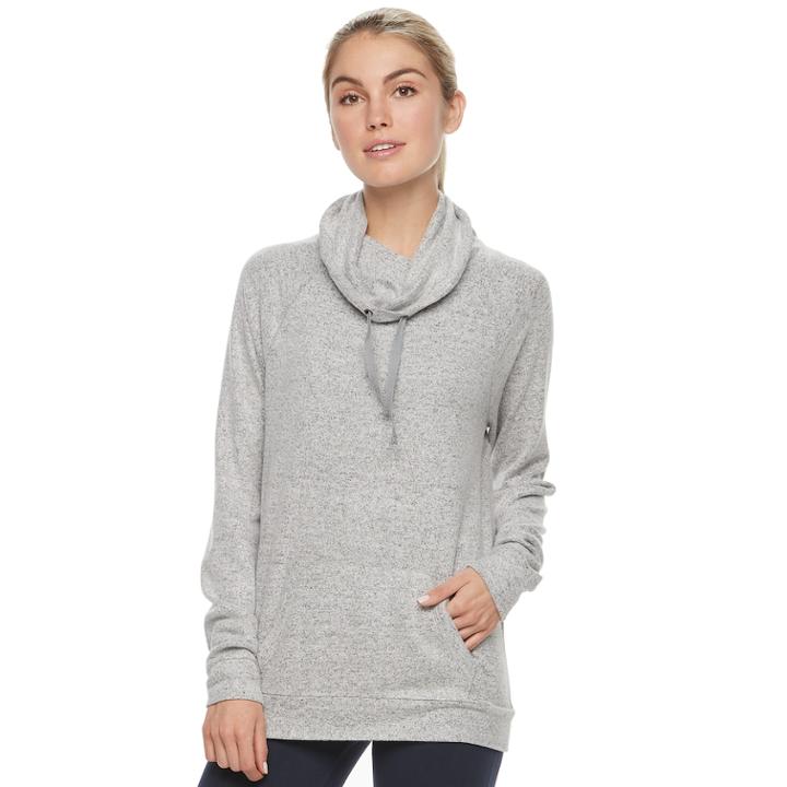Women's Tek Gear&reg; Long Sleeve Cowl Neck Top, Size: Medium, White