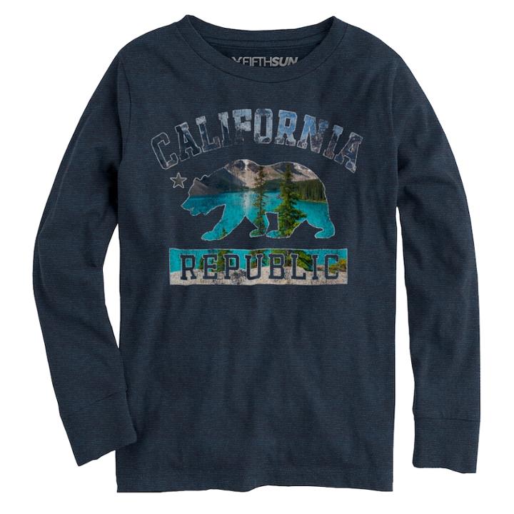 Boys 8-20 California Republic Tee, Size: Small, Blue (navy)