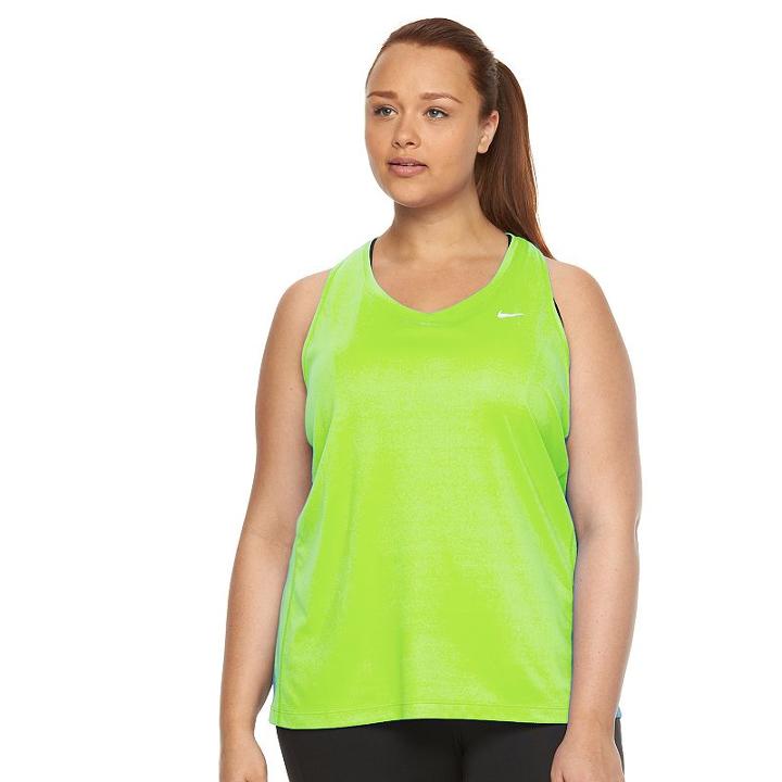 Plus Size Nike Ext Miler Dri-fit Racerback Running Tank, Women's, Size: 2xl, Drk Yellow